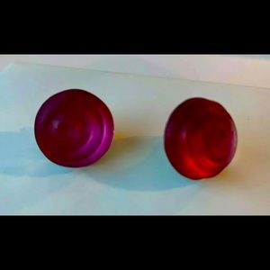 Alexis Bittar Fuchsia button post earrings